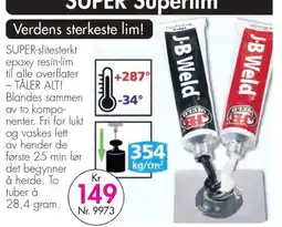 Nyttig J.B.Weld SUPER Superlim tilbud
