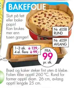 Nyttig Bakefolie tilbud