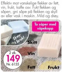 Nyttig To såper med såpekop tilbud