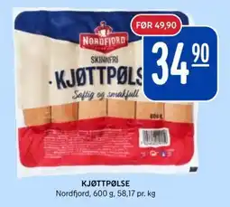 Rema 1000 Nordfjord kjøttpølse tilbud
