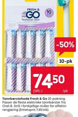 Rusta Tannbørstehode Fresh & Go tilbud