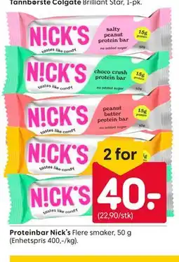 Rusta Proteinbar Nick’s tilbud