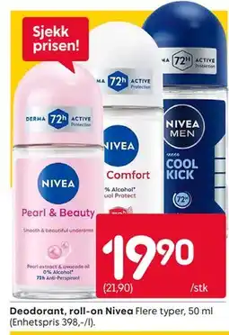 Rusta Deodorant, roll-on Nivea tilbud