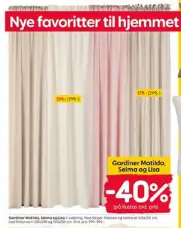 Rusta Gardiner Matilda, Selma og Lisa tilbud