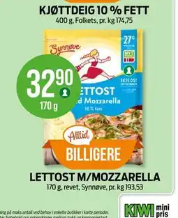 Kiwi LETTOST M/MOZZARELLA tilbud