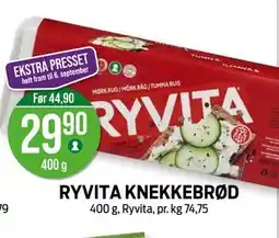 Kiwi RYVITA KNEKKEBRØD tilbud