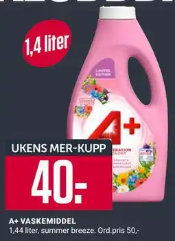 Europris A+ VASKEMIDDEL, App-pris tilbud