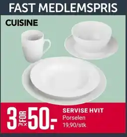 Europris SERVISE HVIT, Medlemspris tilbud