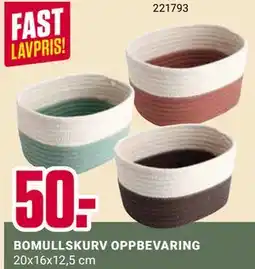 Europris BOMULLSKURV OPPBEVARING tilbud
