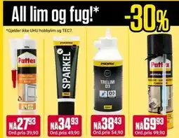Europris All lim og fug! tilbud