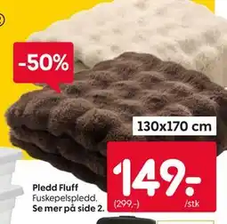 Rusta Pledd Fluff tilbud