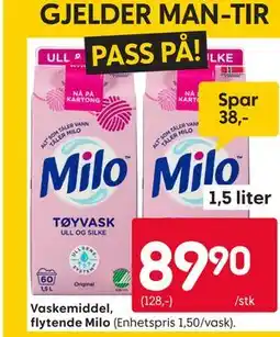 Rusta Vaskemiddel, flytende Milo tilbud