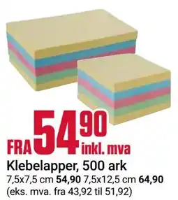 Europris Klebelapper, 500 ark tilbud