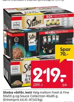 Rusta Sheba våtfôr, katt tilbud
