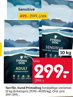 Rusta Tørrfôr, hund PrimaDog tilbud