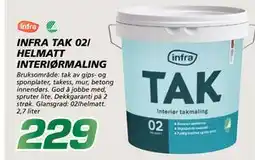 Coop Byggmix INFRA TAK 02/ HELMATT INTERIØRMALING tilbud