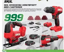 Coop Byggmix SKIL CK1E3361BA VERKTØYSETT MED 2 BATTERIER tilbud