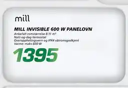 Coop Byggmix MILL INVISIBLE 600 W PANELOVN tilbud
