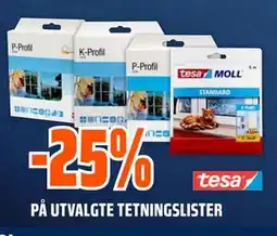 Obs Bygg 25% PÅ UTVALGTE TETNINGSLISTER tilbud