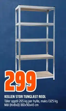 Obs Bygg KELLEN STOR TUNGLAST REOL tilbud