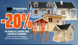 Obs Bygg 20% PÅ UTVALGTE LEKEHUS FRA KRIFON OG PALMAKO tilbud
