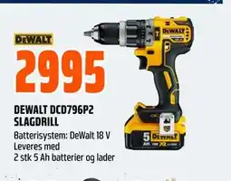 Obs Bygg DEWALT DCD796P2 SLAGDRILL tilbud