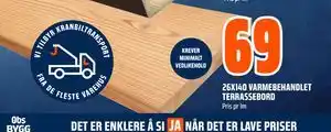 26X140 VARMEBEHANDLET TERRASSEBORD
