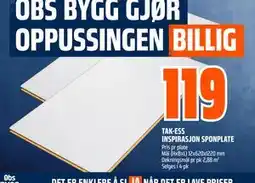 Obs Bygg TAK-ESS INSPIRASJON SPONPLATE tilbud