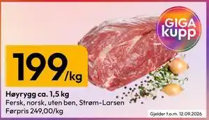 Høyrygg ca. 1,5 kg