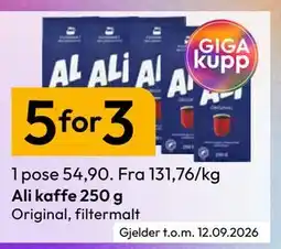Gigaboks Ali kaffe 250 g tilbud