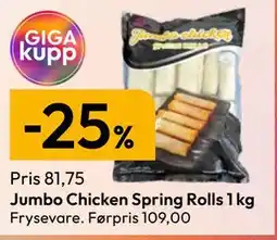 Gigaboks Jumbo Chicken Spring Rolls 1 kg tilbud