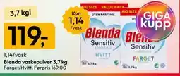Gigaboks Blenda vaskepulver 3,7 kg tilbud