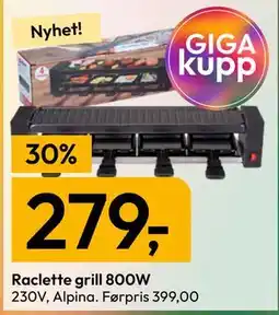 Gigaboks Raclette grill 800W tilbud