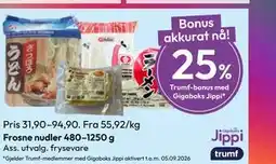 Gigaboks Frosne nudler 480–1250 g tilbud