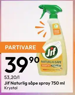 Gigaboks Jif Naturlig såpe spray 750 ml tilbud
