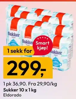 Gigaboks Sukker 10 x 1 kg tilbud