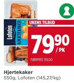 Meny Hjertekaker tilbud