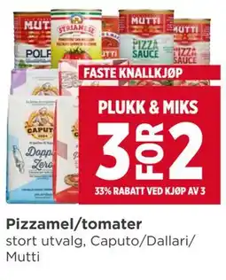 Meny Pizzamel/tomater tilbud