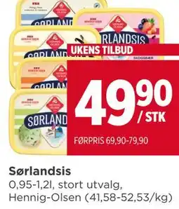 Meny Sørlandsis tilbud