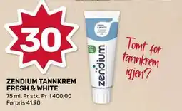 Matkroken ZENDIUM TANNKREM FRESH & WHITE tilbud