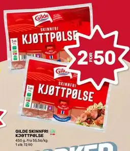 Coop Marked GILDE SKINNFRI KJØTTPØLSE tilbud
