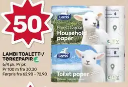 Coop Marked LAMBI TOALETT-/ TØRKEPAPIR tilbud