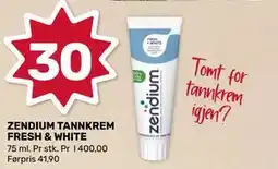 Coop Marked ZENDIUM TANNKREM FRESH & WHITE tilbud