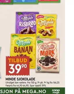 Coop Mega MINDE SJOKOLADE tilbud