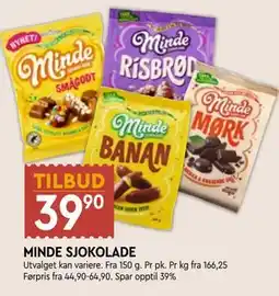 Coop Mega MINDE SJOKOLADE tilbud