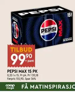 Coop Mega PEPSI MAX 15 PK tilbud
