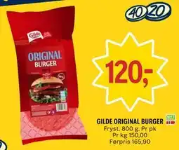 Coop Prix GILDE ORIGINAL BURGER tilbud