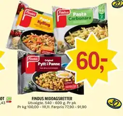 Coop Prix FINDUS MIDDAGSRETTER tilbud