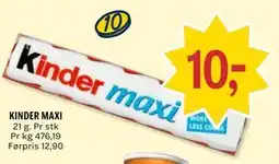 Coop Prix KINDER MAXI tilbud