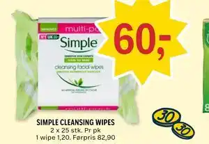 Coop Prix SIMPLE CLEANSING WIPES tilbud